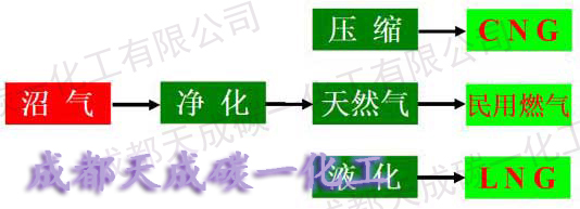 沼氣制天然氣流程示意圖